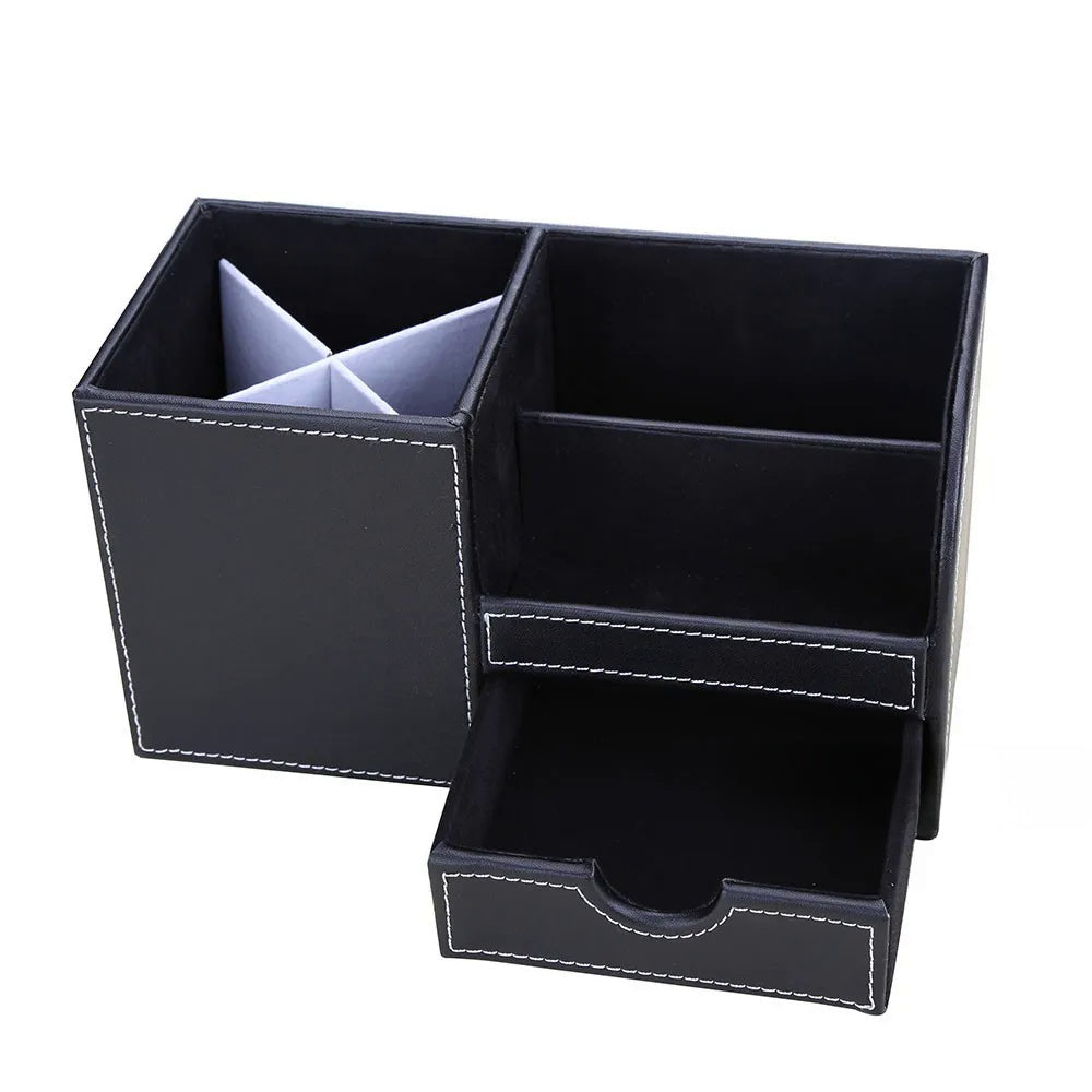 Leather desk organizer