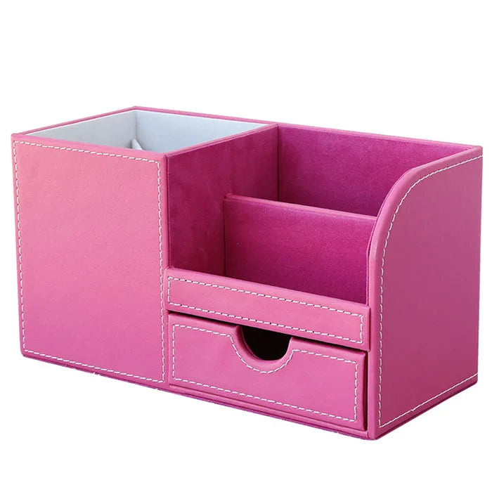 Leather desk organizer