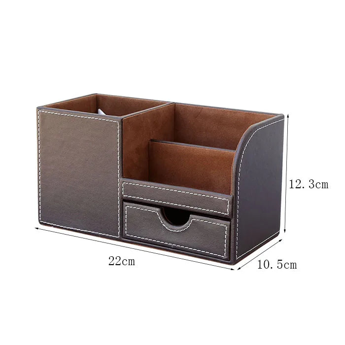 Leather desk organizer