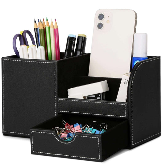 Leather desk organizer